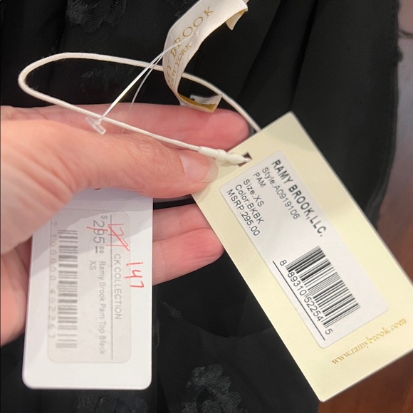 Ramy Brook Pam Top in Black Velvet Floral NEW - Picture 3 of 9